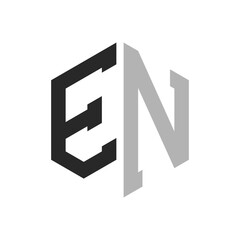 Modern Unique Hexagon Letter EN Logo Design Template. Elegant initial EN Letter Logo Concept