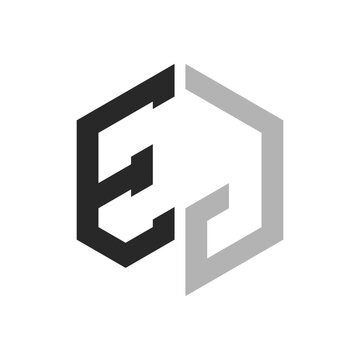 Modern Unique Hexagon Letter EJ Logo Design Template. Elegant initial EJ Letter Logo Concept