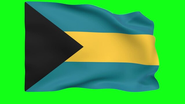Waving flag of Bahamas Animation 3D render Method