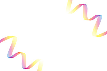 Fototapeta premium たくさんの曲線で構成された波打つリボンのようなグラデーションの背景イラスト