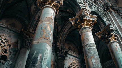 View of church architectural elements
 - obrazy, fototapety, plakaty