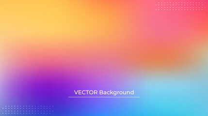 Smooth and blurry colorful gradient mesh background. Modern bright rainbow colors. Easy editable soft colored vector banner template. Premium quality