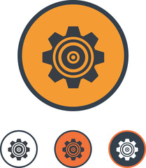 Industrial gear icon set.