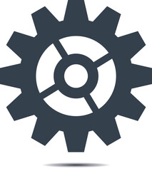 Obraz premium Gear, settings icon on a white background.