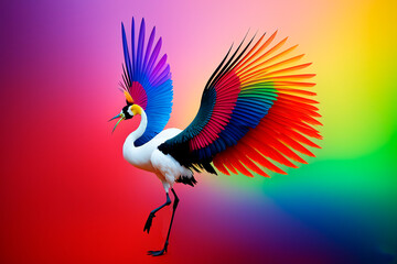 hinese red-crowned crane Dancing  China-Chic  background