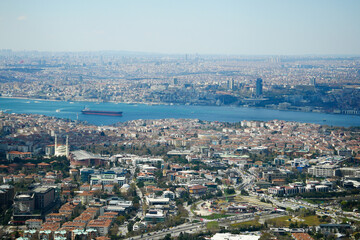 Obraz premium arial view of Bosporus and instanbul city 