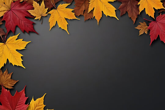 Autumn leaves with copy-space background concept, blank space. Place to adding text blank copy space. Vivid Vistas: Micro Stock Autumn Leaves Design