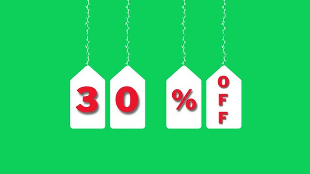 Discount Offer Label Animation: 30% Off Sale (Concept and Marketing Material), Sales and discounts concept, Sale Up To 30 Percent Off