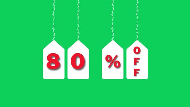 Animated 80% Discount Sticker: Sales & Discounts Concept, Promo Marketing, Concept of the sale and business, Sale Up To 80 Percent Off