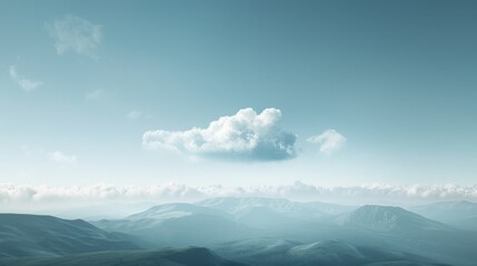 A solitary white cloud hangs suspended, casting a spell of calm over the scenery