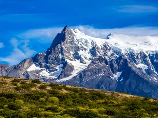 Fotobehang Cuernos del Paine Mirador Cuernos Trail in Torres del Paine National Park in Chile Patagonia