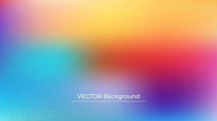 Smooth and blurry colorful gradient mesh background. Modern bright rainbow colors. Easy editable soft colored vector banner template. Premium quality