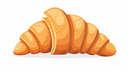 Croissant fresh bread flat cartoon vactor illustrat