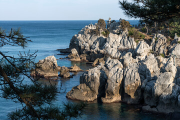 Fototapeta na wymiar View of the rocks at the seaside