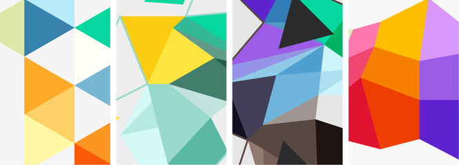 Triangle geometric abstract backgrounds. Vector illustration For Wallpaper, Banner, Background, Card, Book Illustration, landing page