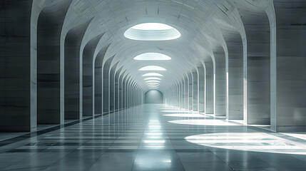 light in the tunnel, unique architectural background