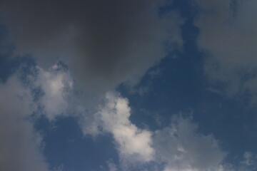 Natural daylight and white clouds floating on blue sky.