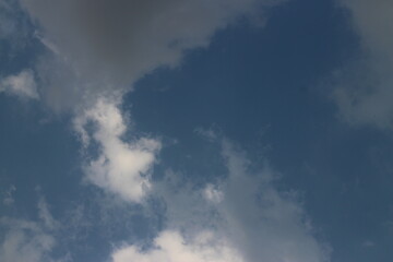 Natural daylight and white clouds floating on blue sky.