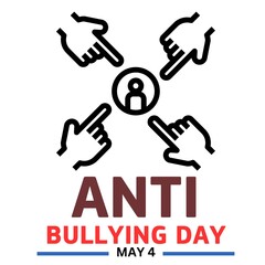 Anti bullying day vector illustration. anti bullying day  poster banner design. May 4