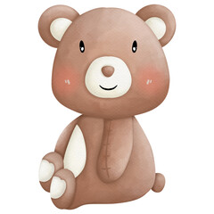 Teddy bear watercolor elements so cute 