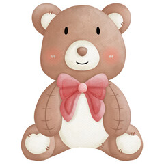 Teddy bear watercolor elements so cute 