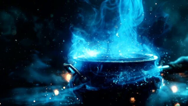 Enigmatic Brew: Mystical Liquid Within the Cauldron's Depths
