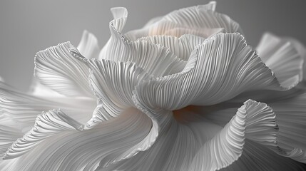 Witness the intricate pleating of a pleated shirt, its precise folds captured in mesmerizing detail against a backdrop of pure simplicity. - obrazy, fototapety, plakaty
