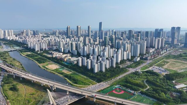 Asia Republic of Korea Incheon Songdo Free Economic Zone Songdo International City Building Forest