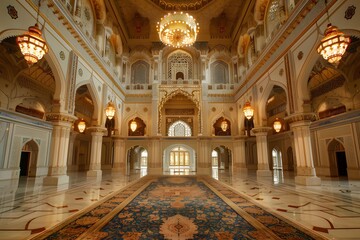 Elaborate Decorations: Vast Main Prayer Hall Expanse ai image