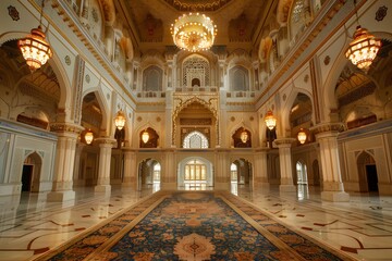 Obraz premium Elaborate Decorations: Vast Main Prayer Hall Expanse ai image