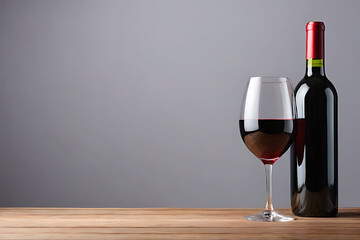 Red wine with copy-space background concept, blank space. Crimson Clink: Red Wine Toasting Glasses...