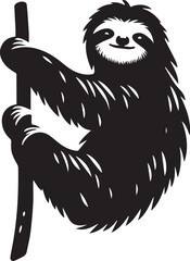 sloth vector  silhouette style
