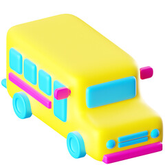 3D Icon School Bus Illustration