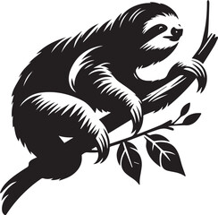 Obraz premium sloth vector silhouette style 