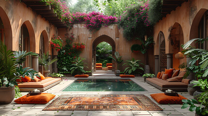 Contemporary Moroccan Patio: Modern Outdoor Design with Stylish Homedecor Flair