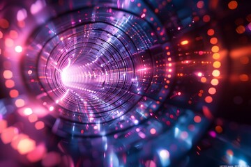 Fototapeta premium Awe-Inspiring Vortex of Quantum Computing's Radiant Essence Captured in Hyper-Detailed Photographic Realism