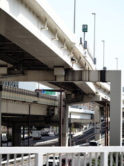 横浜駅前の高架橋　高速道路　立体交差