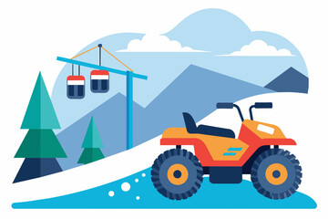Obraz na płótnie Canvas atv ski lift vector illustration