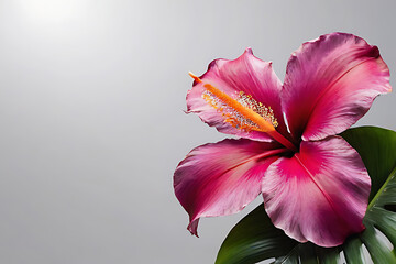 Tropical flower with copy-space background concept, blank space. Island Oasis: Blank Space Tropical Flower Harmony
