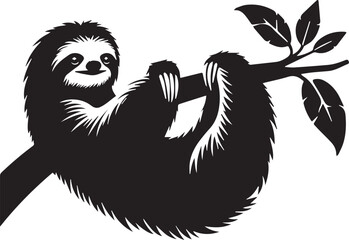  sloth vector  silhouette style 
