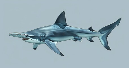Hammerhead Shark, distinctive head shape, a peculiar ocean navigator