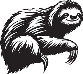  sloth vector  silhouette style