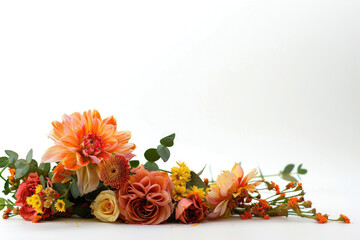 A flower arrangement isolated on a white background