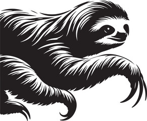  sloth vector  silhouette style 