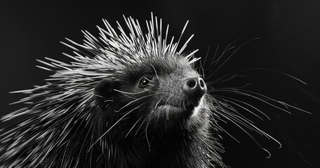 Porcupine, quills raised defensively, curious and misunderstood.