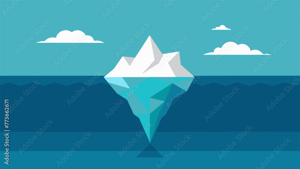 Aufkleber an iceberg with only a small portion visible above the water mirrors our conscious thoughts and beha