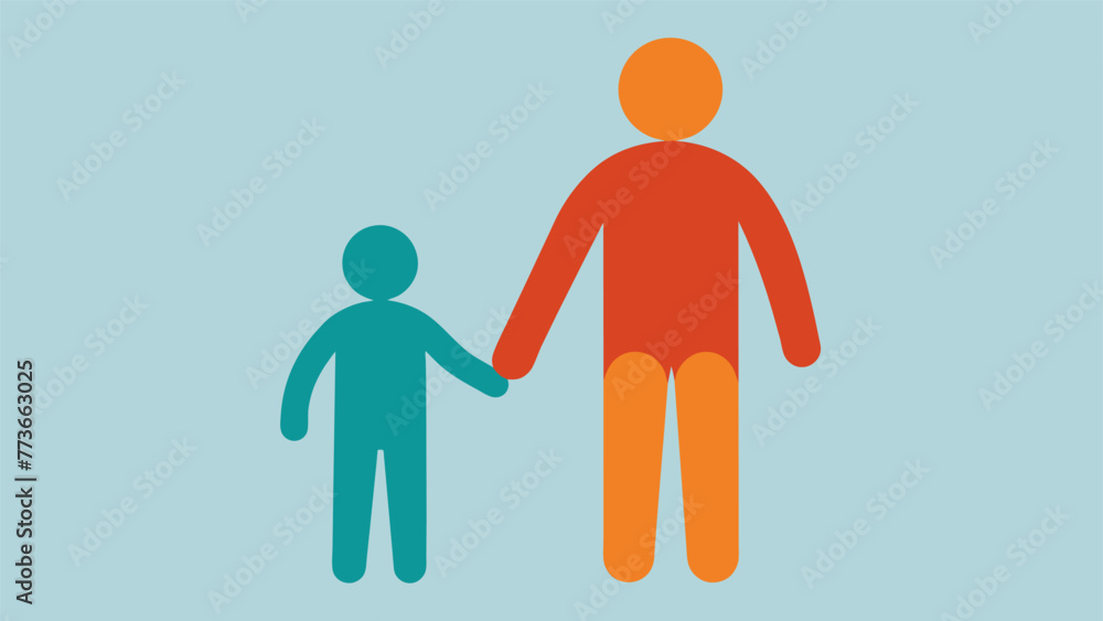 Poster an image of a parent and child holding hands conveying the message of a strong bond and support syst