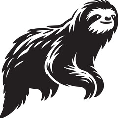  sloth vector  silhouette style 