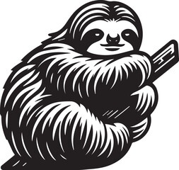  sloth vector  silhouette style 