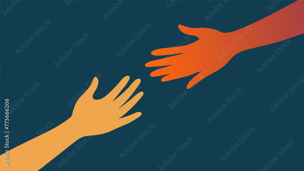 Poster an image of a hand reaching out to another offering a helping hand and support demonstrating the imp
